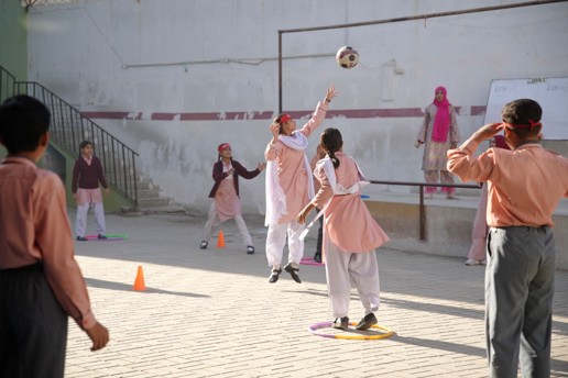 Children playing with a soccer ball, Pakistan, 2025 | Credit: Num Films, Right To Play 