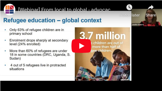 [Webinar] From local to global: advocacy for refugee education