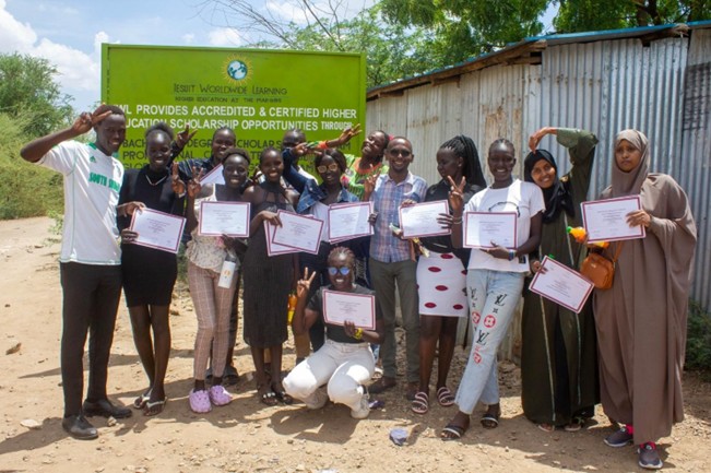 Photo 2: GEL learners in a learning centre in Kakuma Refugee Camp in Kenya
