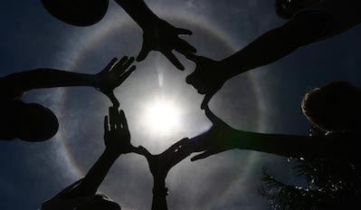 hands in a circle
