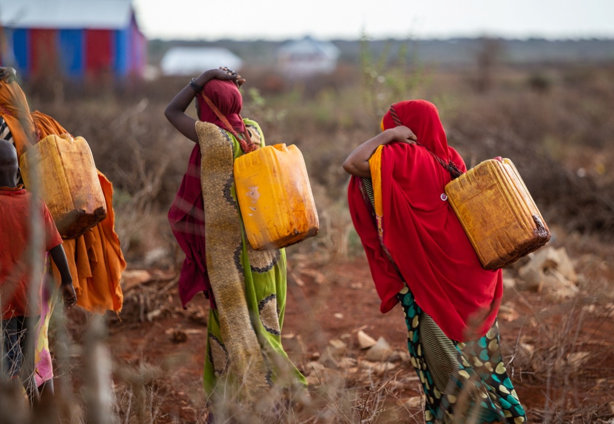 Girls fetching water